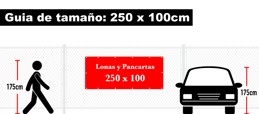 Pancarta 250 x 100 cm vista 2