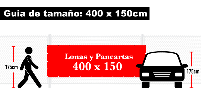 Pancarta 400 x 150 cm vista 2